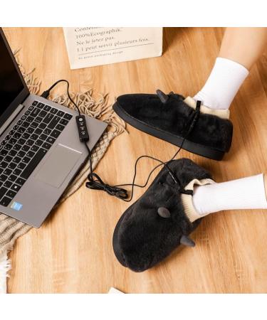USB Heating Slippers | Adjustable Temperature Plush Cozy Anti-Slip Winter Foot Warmers for Men & Women | Gray Size 42-43 - Buy Online on GoSupps.com