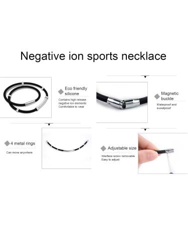 Adjustable Magnetic Balance Necklace for Men & Women - Sports Silicone with Negative-Ion Metal Rings | International Shipping Available - Buy Online on GoSupps.com