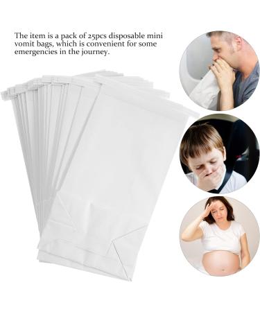 DOITOOL 25Pcs Disposable Barf Bags | Funny Vomit Bags for Car Sick Kids | Motion Sickness & Pregnancy | White - Buy Online on GoSupps.com