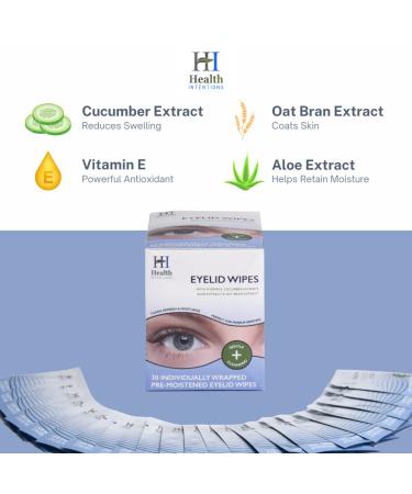Health Intentions Eyelid Wipes for Blepharitis, Demodex, Red Eyes, Stye, Itchy Eyes - Exfoliating, Hypoallergenic Pre-Moistened Eye Cleanser Pads - Buy Online on GoSupps.com