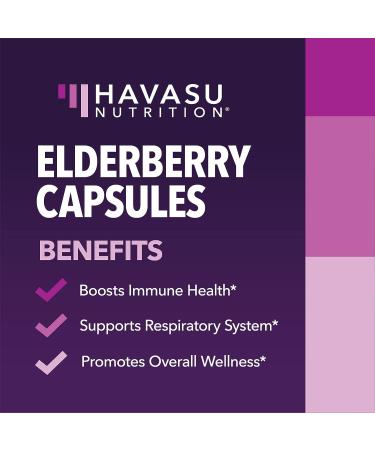 HAVASU NUTRITION Elderberry Capsules with Sambucus Nigra | Immune Support & Defense with Antioxidants - Buy Online on GoSupps.com