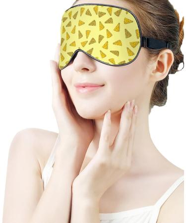 Cheese Pattern Sleep Mask for Women | Adjustable Eye Shades with Elastic Strap for Comfortable Sleep - Buy Online on GoSupps.com