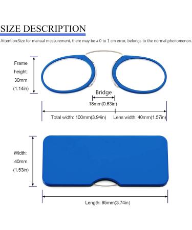 Kokobin Unisex Mini Nose Clip Reading Glasses - Compact +2.0 - Slide-Resistant Light Blue Reading Aid for All Ages - International Shipping Available - Buy Online on GoSupps.com