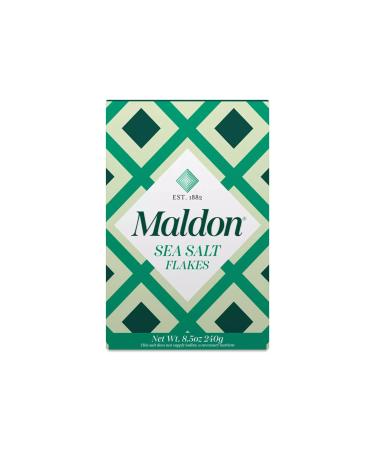 Maldon Salt, Sea Salt Flakes, 8.5 oz (240 g), Kosher, Natural, Handcrafted, Gourmet, Pyramid Crystals (Packaging May vary)