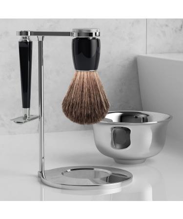 Favali 4 in 1 Razor Set - Complete Wet Shaving Kit with Stand Brush & Blades | Perfect Gift for Men - Buy Online on GoSupps.com