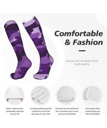 Violet Camo Compression Socks for Women & Men | 15-20 mmHg Circulation Support for Running & Cycling - Buy Online on GoSupps.com
