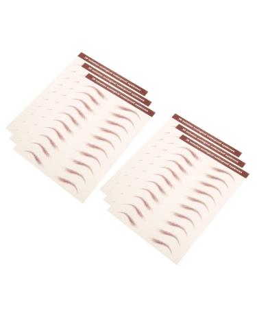 CLISPEED 6 Feuilles d'Autocollants pour Sourcils Imperm ables Adh sifs R sistants L'Eau Transfert R aliste Effet Naturel Couleur Marron Maquillage Temporaire pour Femmes Application