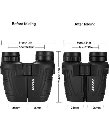 Occer 12x25 Compact Waterproof Binoculars for Adults & Kids - Clear Low Light Vision, Large Eyepiece, High Power, Easy Focus - Ideal for Bird Watching, Hunting, Travel - Black - Buy Online on GoSupps.com
