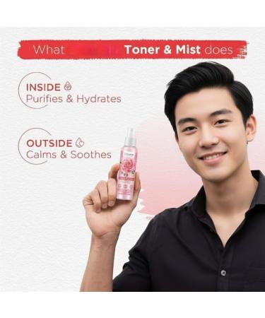 Vishopy Organic Glowner Face Toner Face Mist Alcohol Free Rose Water 100ml Pore Minimizing Tightening Natural Toner Spray for Glowing Skin - All Skin Types - Buy Online on GoSupps.com