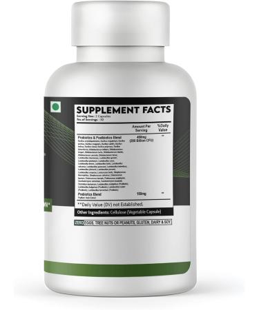 CHARMSVEDA Probiotics + Prebiotics Capsules Support Digestive & Gut Health Overall Wellness & Immune Support* 200 Billion CFU 60 Vegan Capsules - Buy Online on GoSupps.com