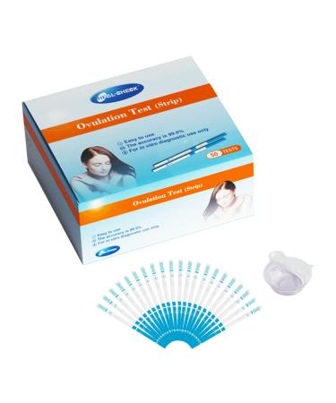 HEAL-CHECK Ovulation Test Strips(50-Pack-4.0MM )with 50 Free Collection Cups,Ovulation Test Strips kit for Women,Fertility Tracker Kit,Fertility Test for Women,Easy at Home (50 LH Test Strips)