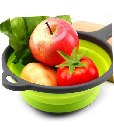 Zerodeko 2 Pcs Collapsible Drainer Basket Draining Basket Sink Strainer Basket Fruit Drain Basket Fruit Tray 34.5x20cmx2pcs Greenx2pcs - Buy Online on GoSupps.com