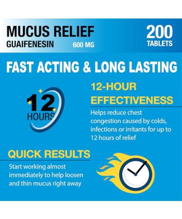 Buy Puregen Labs Mucus Relief 600mg - 12 Hour Extended Release Expectorant 200 Count - Chest Congestion Relief High Potency Guaifenesin - Buy Online on GoSupps.com