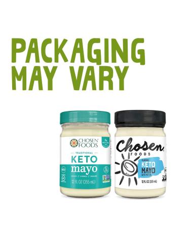 Chosen Foods Classic Keto Mayo - Non-GMO, Gluten Free, Dairy Free, 12 Fl Oz (Pack of 6) | Perfect for Sandwiches & Dressings - Buy Online on GoSupps.com