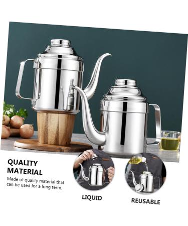 Alipis Oil Can Oil Pourer Bacon Container Household Vinegar Bottle Kitchen Stainless Oil Cruet Olive Oil Decanter Vinegar Dispenser Kitchen Supplies Stainless Steel Leakproof - Buy Online on GoSupps.com