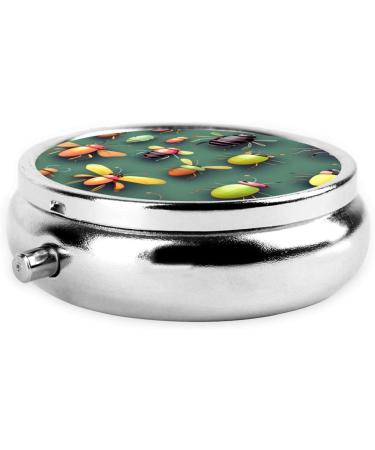 Insect Atlas Round Pill Box - 3 Compartment Portable Travel Organizer - Black Travel Pill Holder - Buy Online on GoSupps.com