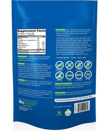 BioTrust Keto Elevate Pure C8 MCT Oil Powder - French Vanilla | Ketogenic Diet Supplement for Clean Energy, Mental Focus, and Clarity (20 Servings) - Buy Online on GoSupps.com