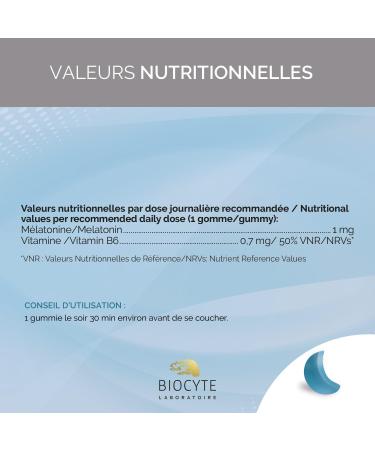 BIOCYTE Noctrim Sleep Gummies - Sleep and Sleep Supplement - Melatonin and Vitamin B6 - 60 Gummies - 60 Day Program - Buy Online on GoSupps.com