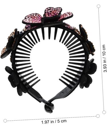 FRCOLOR Glitter Hair Accessories Ball Head Twist Clamp Miss Bracket The Flowers Leather Rhinestone Hair Clip - Buy Online on GoSupps.com