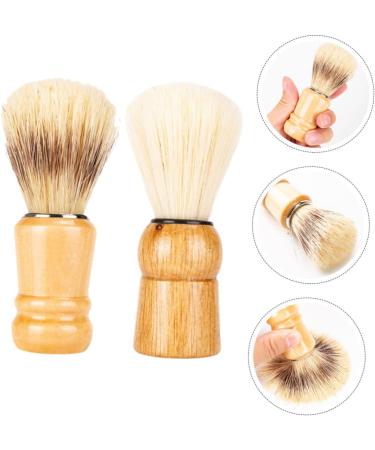 Minkissy 6 STK Bartbrush Razor Brush for Men | Salon Quality Haircase & Shaving Tools | Durable Wood & Nylon Wool Friseur Neck Brush - Buy Online on GoSupps.com