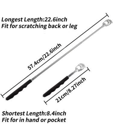 Premium Telescopic Back Scratcher - Stainless Steel Hand Massager with Rubber Grip - Perfect for Itchy Spots - International Shipping Available - Buy Online on GoSupps.com