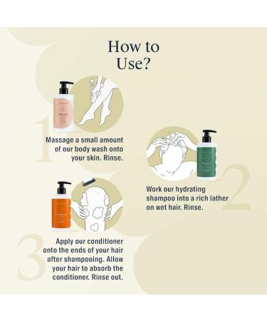 Arata Natural Deep Hydration Combo: Hydrating Shampoo, Body Wash & Conditioner for Men & Women | All Natural, Cruelty-Free | Nourished Hair, Non-Toxic Skincare - Buy Online on GoSupps.com