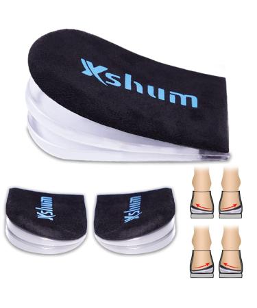 Xshum Adjustable Supination Insoles & Overpronation Insoles  Medial & Lateral Heel Cups for Foot Alignment  Knee Pain  Bow Legs  Osteoarthritis (Large  Black) Large Black