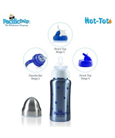 Pacific Baby Hot-Tot Insulated Stainless Steel Feeding Bottle 7oz Blueberries - Anti-Colic Nipple, Eco-Friendly Infant Feeding Solution - Buy Online on GoSupps.com