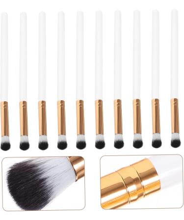 IWOWHERO 10pcs Makeup Brush Eyeshadow Brush for Women Contouring Brush Eye for Makeup Wooden Handle White - Buy Online on GoSupps.com