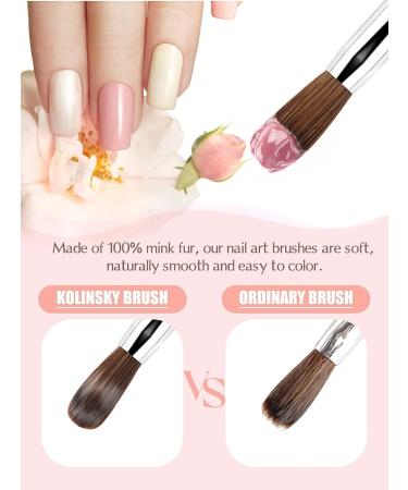 EBANKU Pure Kolinsky Acrylic Nail Brush Size 8 - Metal Handle Professional Oval Shaped Brush for Women - Ideal for Acrylic Application and Nail Art - Buy Online on GoSupps.com