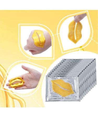 KlsyChry 15pcs Gold Gel Collagen Lip Mask Moisturizing Lip Plumper Patches Crystal Lip Pads for AntiWrinkle AntiAging AntiChapping Firms and Moisturizes Lips - Buy Online on GoSupps.com
