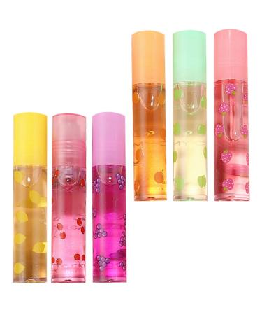 Beaupretty LipGloss for girls roll on lip gloss balm moisturizing lipsticks fruit pins flavored lipsticks transparent 6 PCs moisturizing lip gloss