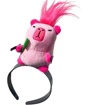Women Funny Hair Clip - Stuffed Capybara Girls Funny Hair Clip Stage Performance Cute Hair Accessory Teen Girls Fashion for Beach Face Cleansing Makeup Pink - Buy Online on GoSupps.com