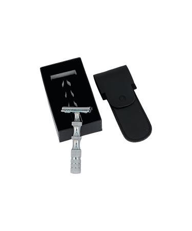 Buy Stainless Steel Double Edge Safety Razor - Durable Stylish & Comes with Box & Storage Pouch | International Shipping Available - Buy Online on GoSupps.com