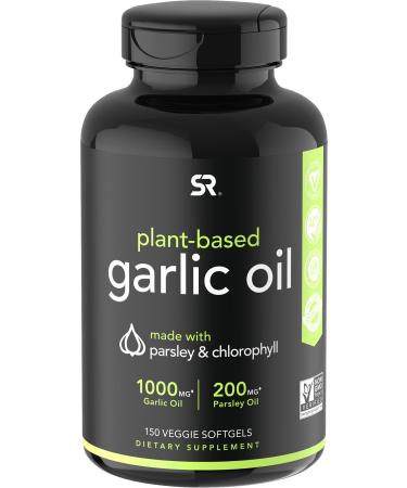 Sports Research Plant-Based Garlic Oil with Parsley & Chlorophyll 150 Veggie Softgels