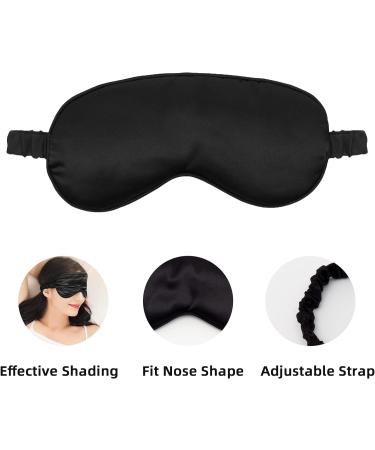 LERSVICVIL 2 Pack Satin Sleep Masks for Women Men - Black & Green | Soft Eye Mask Cover for Effective Shading & Comfortable Sleeping with Elastic Strap - Buy Online on GoSupps.com