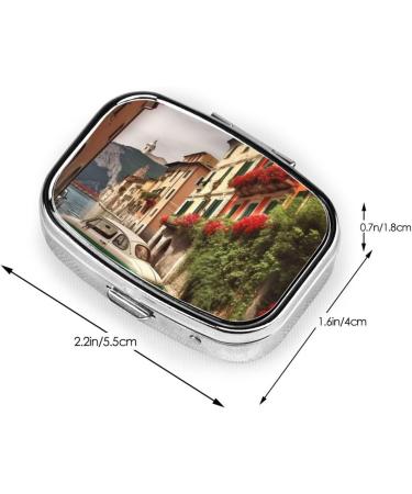 Beautiful Italy Printed Square Pill Box - Portable Travel Medicine Organizer - Buy Online on GoSupps.com