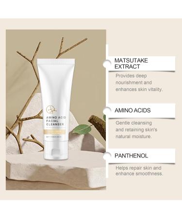 Amino Acid Face Wash Gentle Facial Cleanser for Sensitive Skin: Nourishing and Pore-Tightening Formula for Balanced Skin 3.53 oz White - Buy Online on GoSupps.com