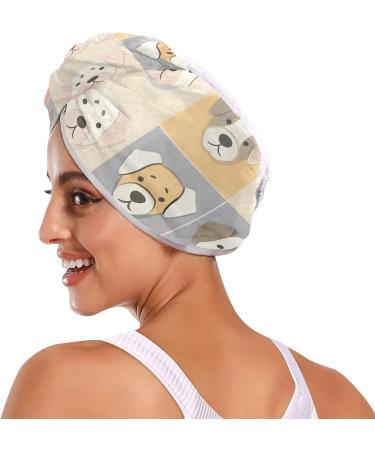 Super Absorbent Dogs Portrait Hair Towel 2 Pack - Quick Dry Hair Turbans for Women & Girls | Perfect Dog Lovers Gift - Buy Online on GoSupps.com