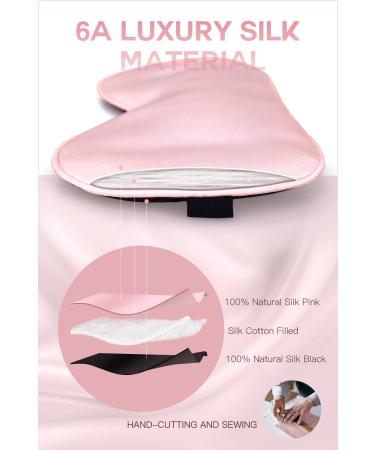 BLSSNZ Silk Sleep Mask for Women - Soft Breathable Mulberry Silk Eye Mask (Pink) - Buy Online on GoSupps.com