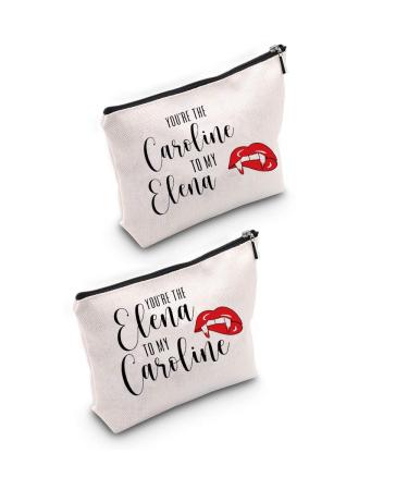 G2TUP Vampire TVD Merch Makeup Bag Vampire Fans BFF Inspired You're The Elena to My Caroline 2 Pack Elena Coraline