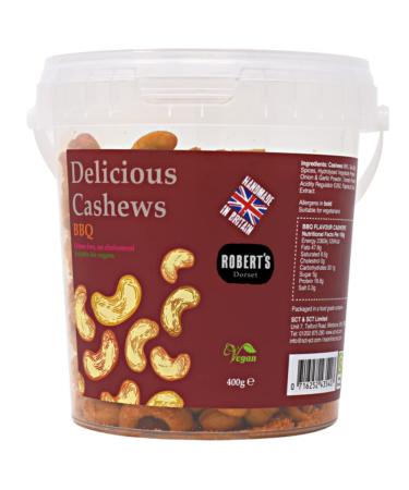 SCT Delicious Cashews 400g Pot - 11 Flavours Available - Gluten Free No Cholesterol and Handmade in Britain (Salt & Vinegar) Salt & Vinegar 400g Pot