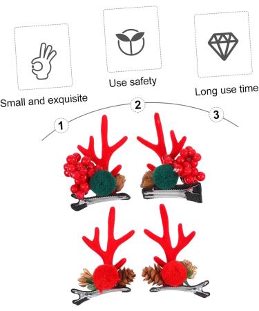 Beavorty Christmas Antlers Hairpins 2 Pairs Christmas hair clips hair accessories hair accessories for girls hair clips cartoon hair accessories Antler Hairpin - Buy Online on GoSupps.com