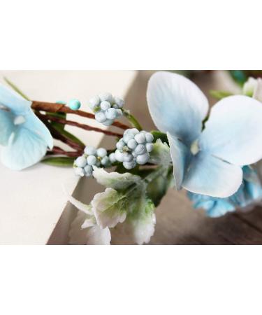 Handmade Adjustable Flower Crown Headband - Light Blue & White Floral Halo Headpiece - Photo Props - Buy Online on GoSupps.com