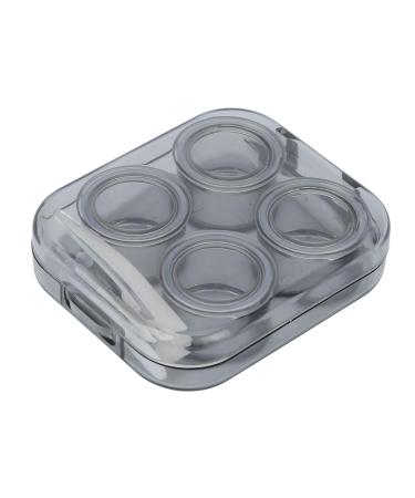 Anggrek Contact Lens Container Set with Tweezers & Clip - Transparent Portable Hygienic Storage for Women | Safe Material & Stylish Gray Design - Buy Online on GoSupps.com