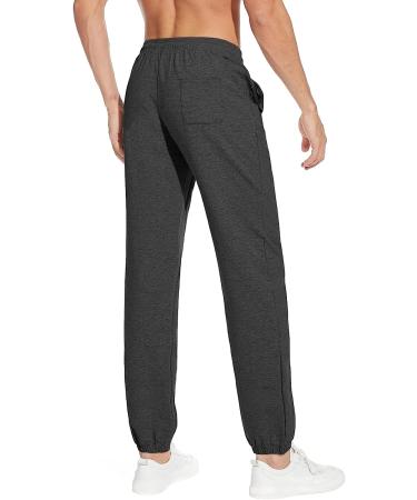 SEVEGO Men's Tall Lightweight Cotton Joggers with Zipper Pockets | Dark Grey | 34-Inch Inseam - Buy Online on GoSupps.com