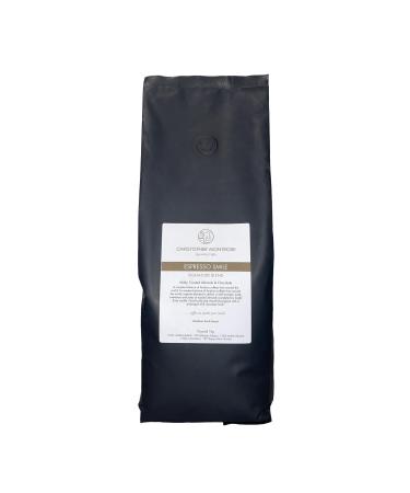 Christopher Montrose Coffee | Espresso Smile | Signature Blend Ground Coffee | Dark Roast | 1 KG Pack (1 KG) Chocolate 1.00 g (Pack of 1)