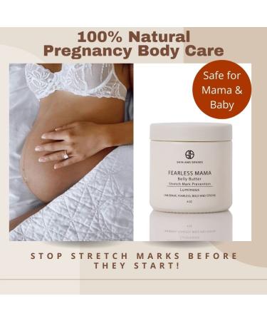 Fearless MaMa Stretch Mark Prevention Belly Butter - 100% Natural, Unscented, Nourishing & Moisturizing for Pregnancy - Defends Against Stretch Marks & Scars - Buy Online on GoSupps.com