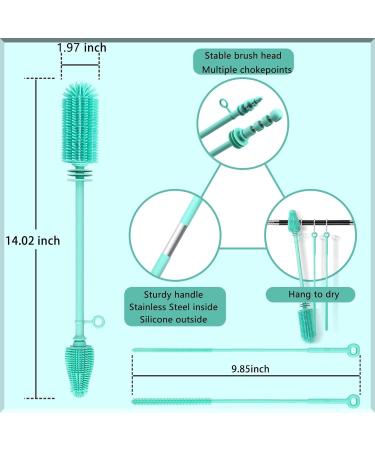 Silicone Baby Bottle Brush & Straw Cleaner | Versatile Deep Cleaning Brush for Water Bottles | Heat-Resistant Kitchen Tool - Buy Online on GoSupps.com