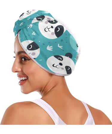 Super Absorbent Panda Heads Hair Towel 2 Pack - Quick Dry Hair Turbans for Women & Girls - Buy Online on GoSupps.com